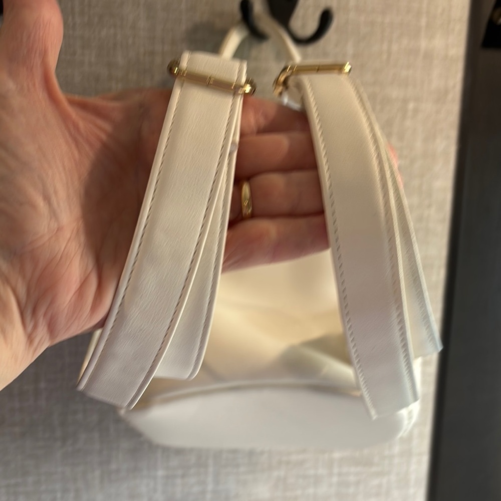 Cream Textured Mini Backpack with Adjustable Straps - Picture 5 of 8